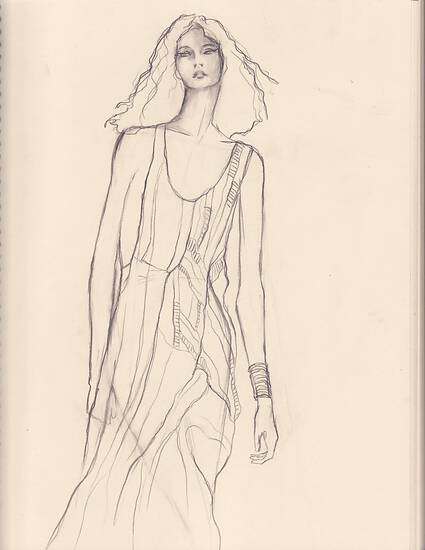 From the Sea, original 2007 figurative pencil painting on paper by Laura L. Krusemark