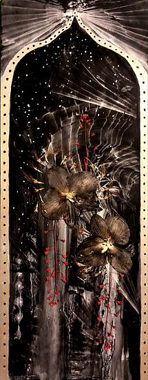 Kali's Garden, original 2021 floral oil painting on wood panel by Laura L. Krusemark