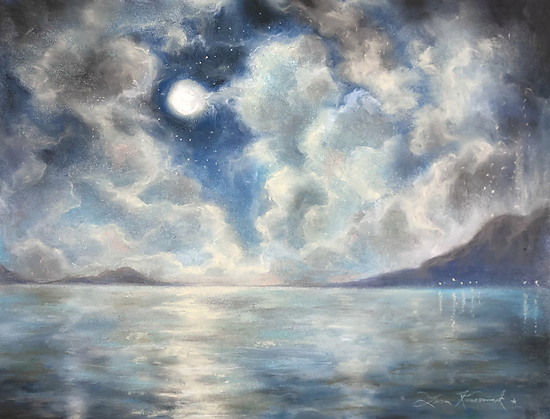 Dreamland, original 2021 landscape pastel painting on paper by Laura L. Krusemark