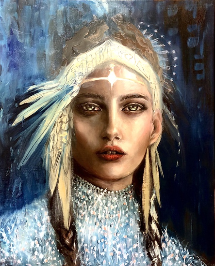 Penelope Star, original 2023 portrait oil painting on canvas by Laura L. Krusemark