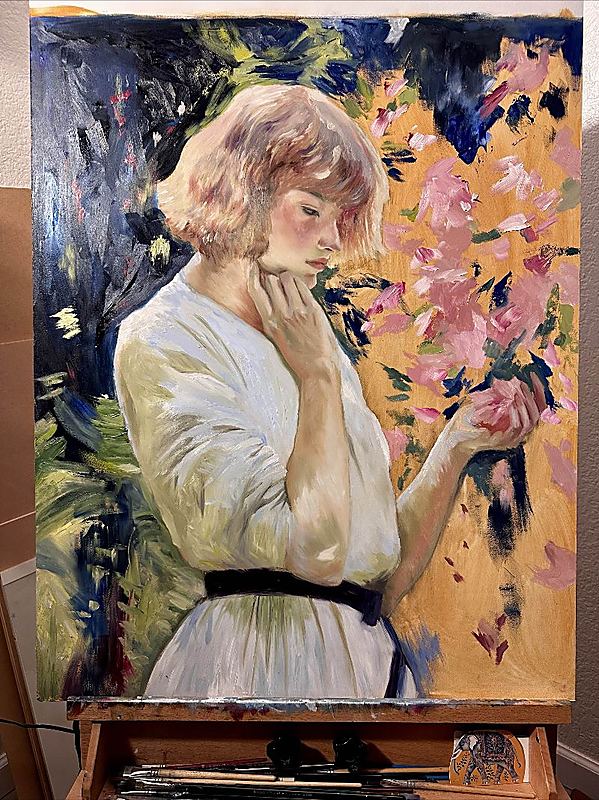 Used the palette knife for different marks