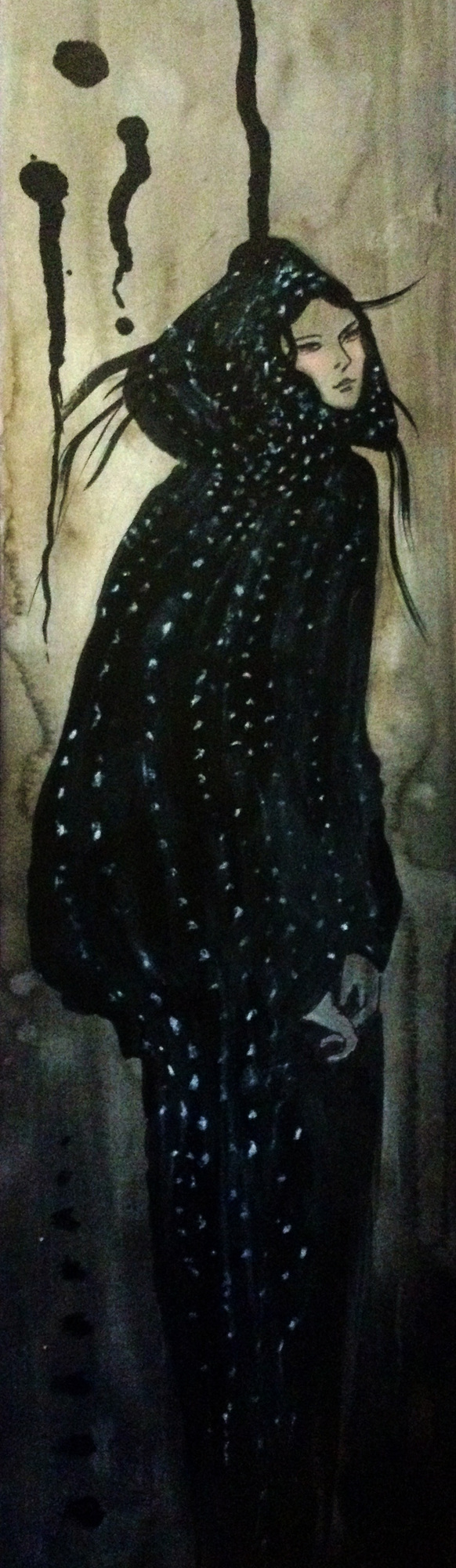 Toyko 2, original 2016 figurative watercolor painting on paper by Laura L. Krusemark