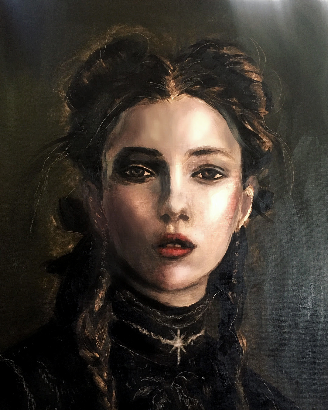 Penolope Star- The West World Girl, original 2017 portrait oil painting on canvas by Laura L. Krusemark