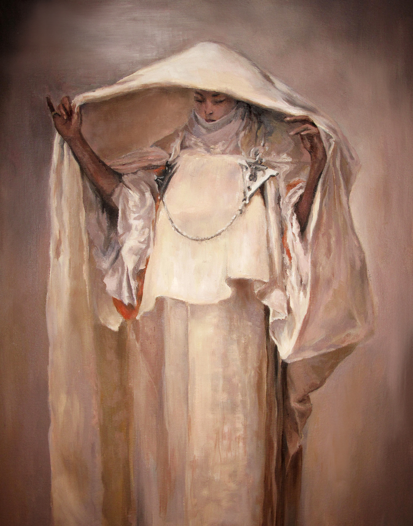 La Fume De Ambergris, original 2017 figurative oil painting on canvas by Laura L. Krusemark