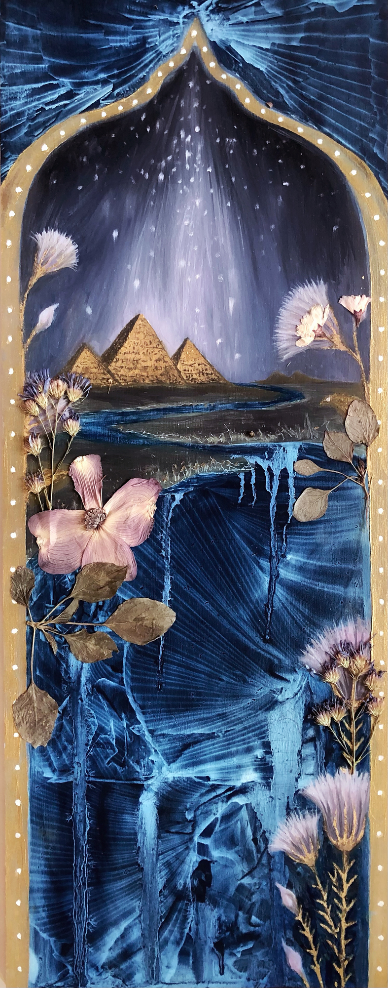 Isis's Quest, original 2021 landscape oil painting on wood panel by Laura L. Krusemark