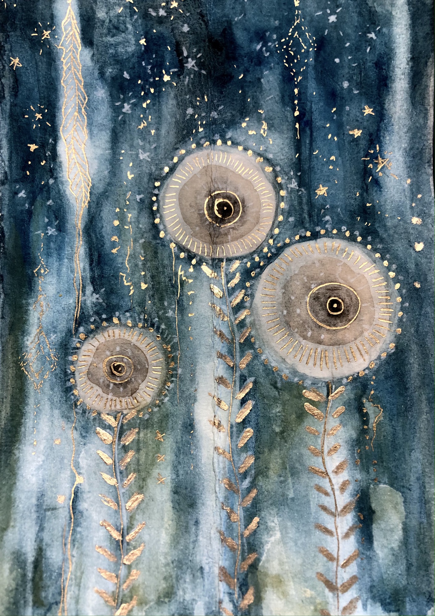 Flowers of Arcturus, original 2021 floral watercolor painting on paper by Laura L. Krusemark
