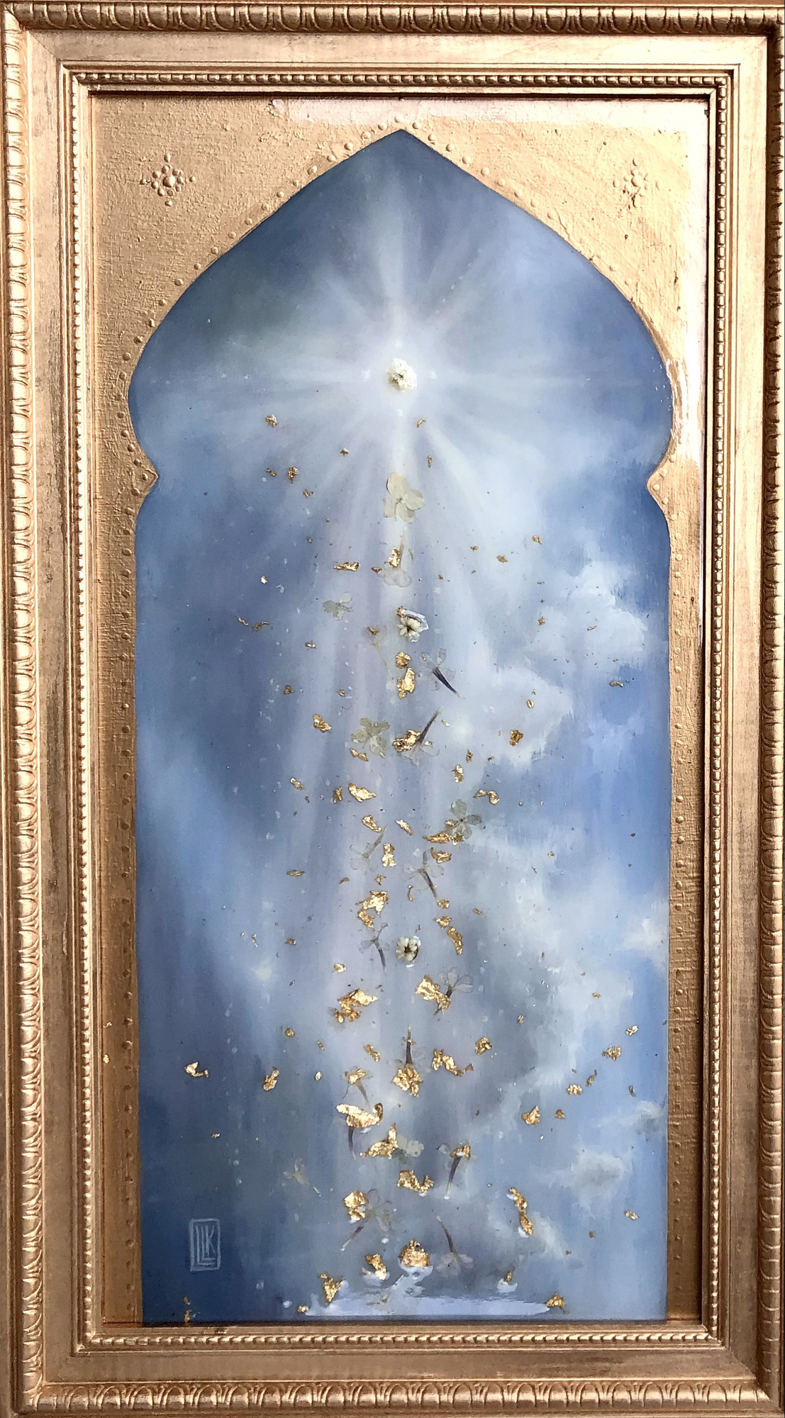 The Golden Age, original 2022 landscape oil painting on wood panel by Laura L. Krusemark